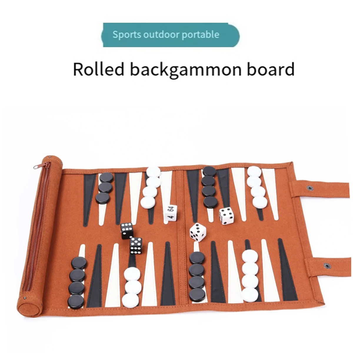Portable Roll Up Classic Backgammon Board Game Set