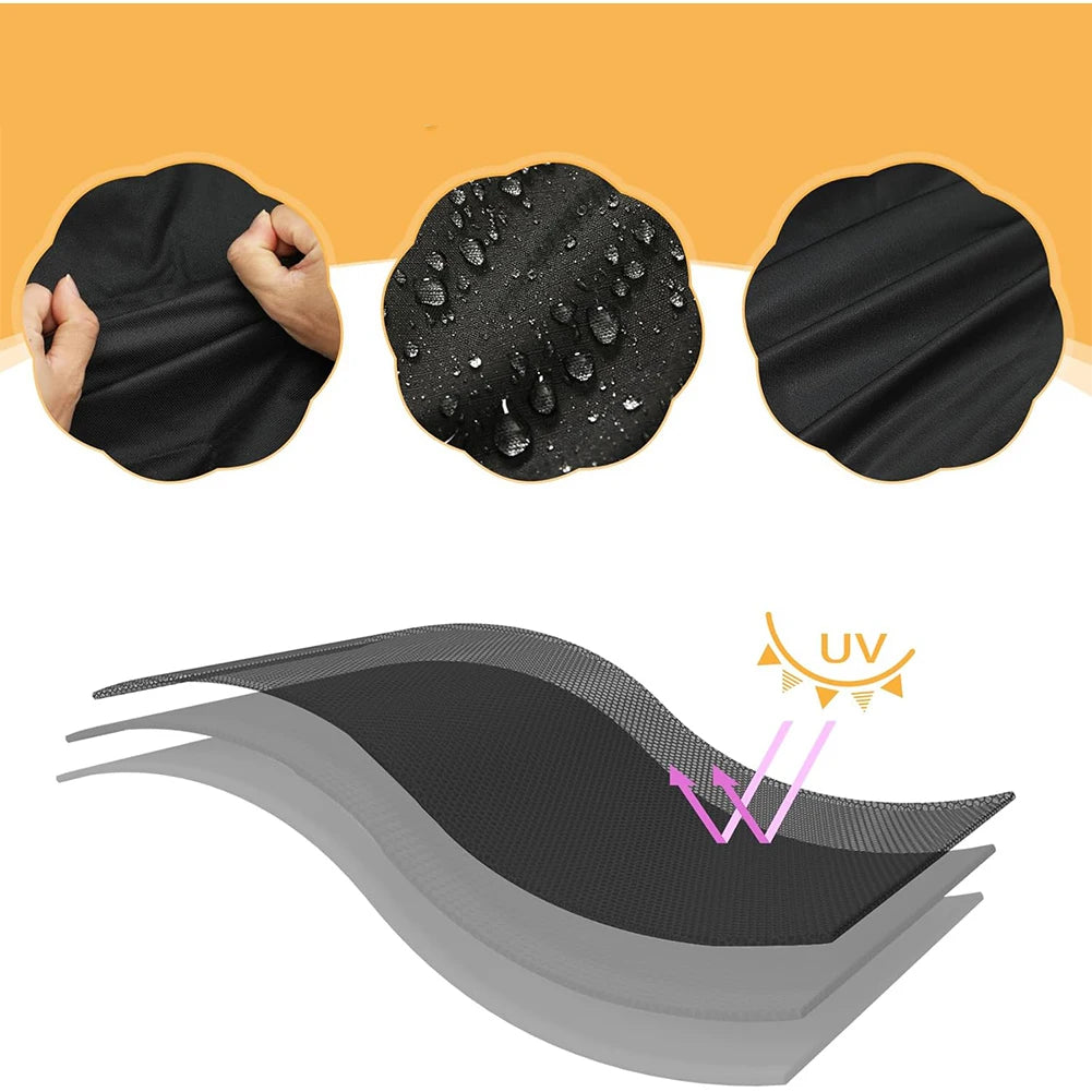 Backyard Woodfire Grill Cover Black – Weather-Resistant BBQ Protection Durable Oxford Fabric