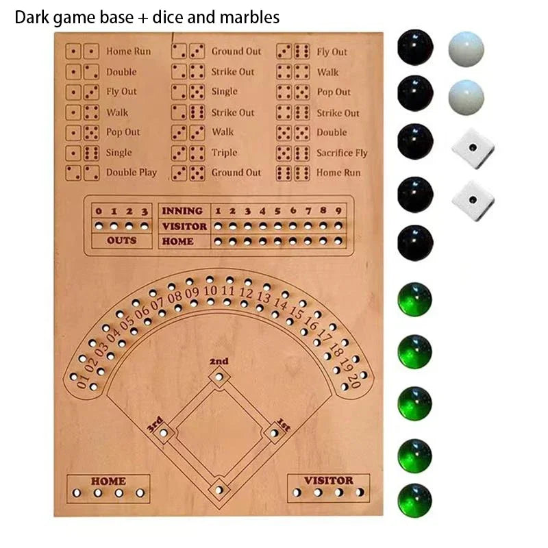 Wooden Desktop Baseball Dice Board Game