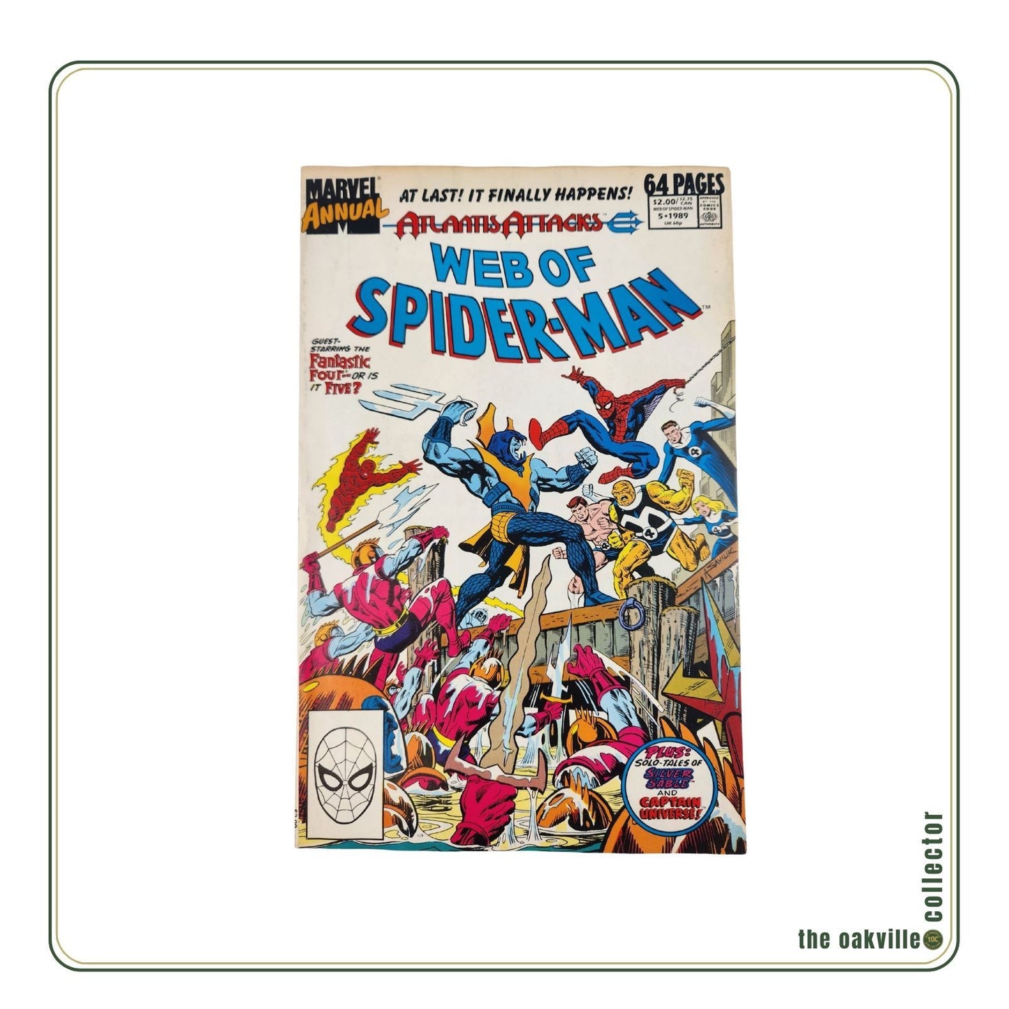 Marvel Comics Web of Spider-Man Annual #5 (1989) Atlantis Attacks Fantastic Four