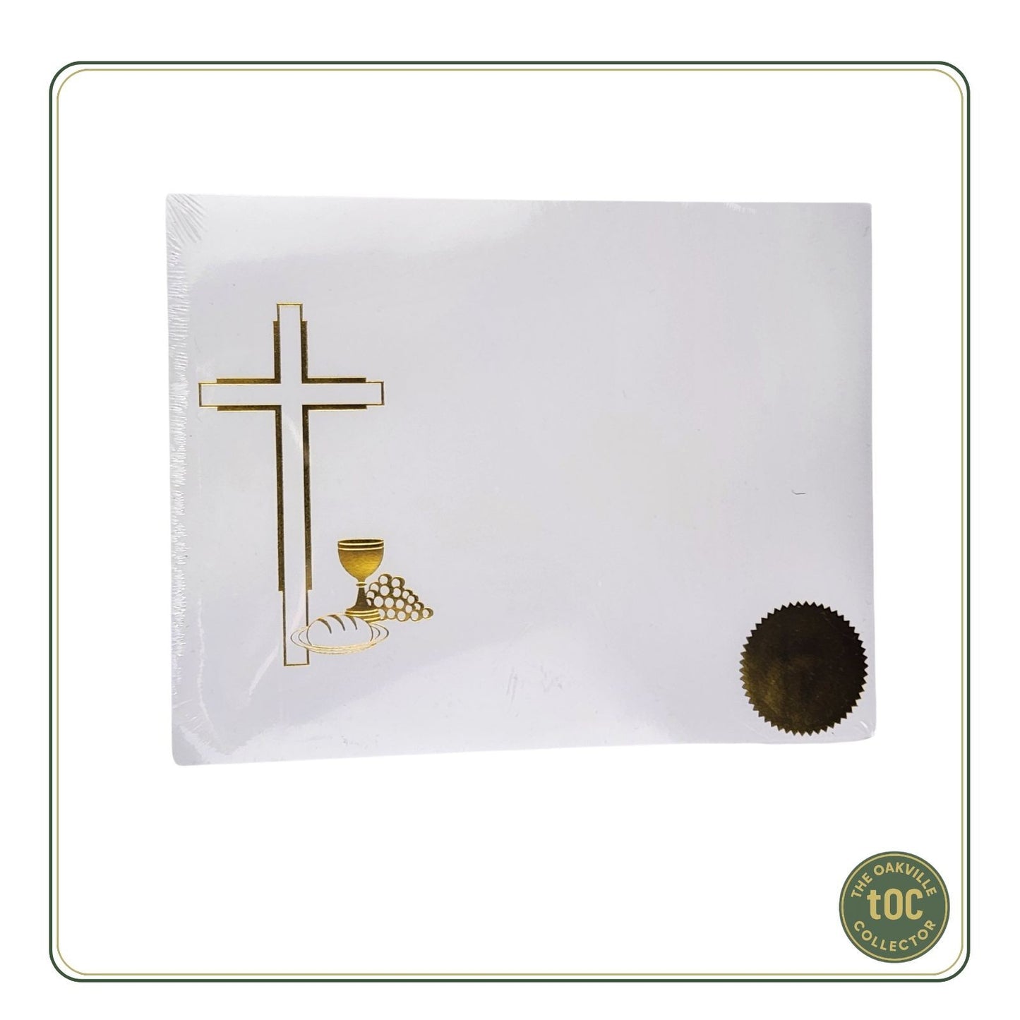 Pack of 50 - St. James Baptism Certificate White with Gold Foil Engraved Design