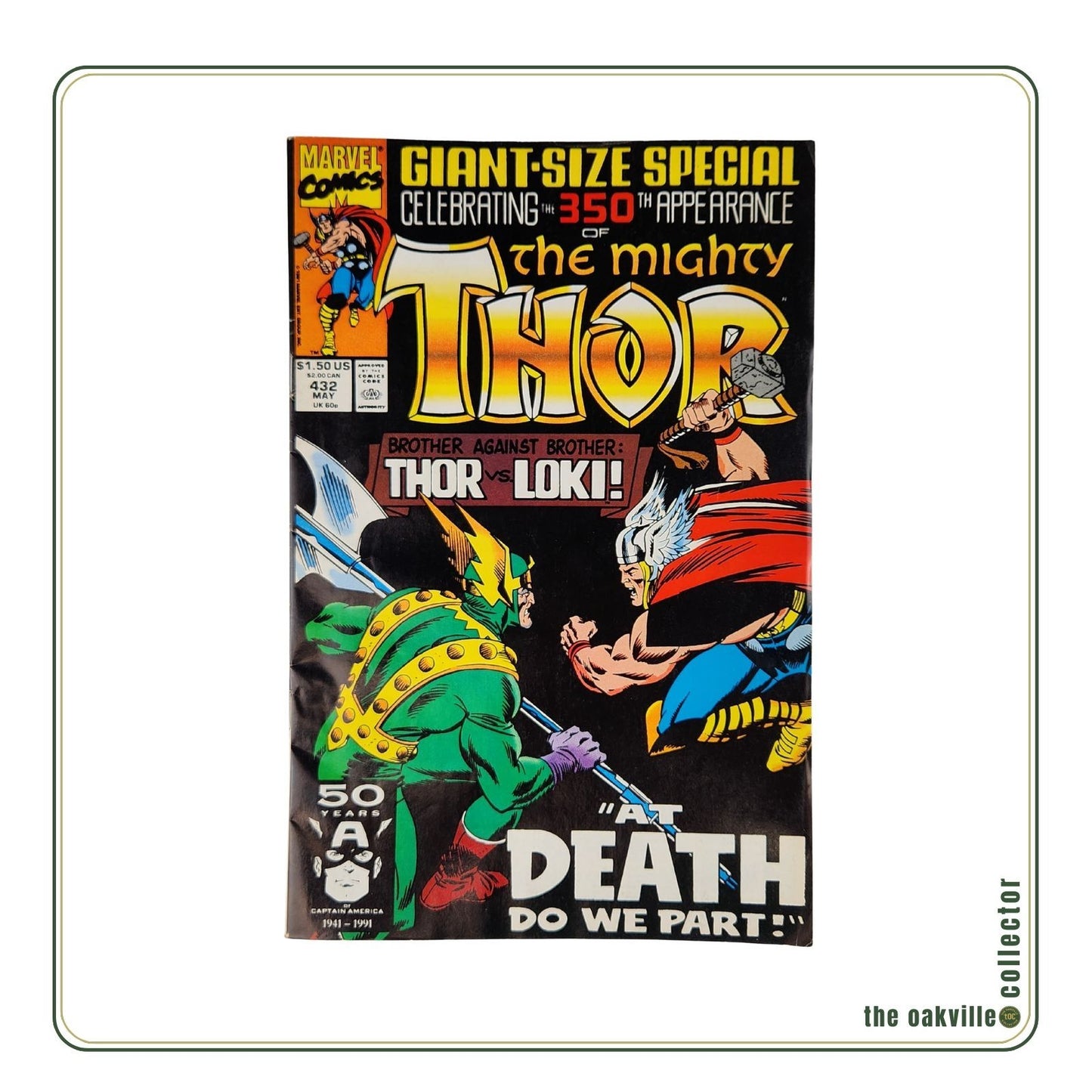 Marvel Comics The Mighty Thor #432 (1991) Giant-Size Thor vs Loki Copper Age