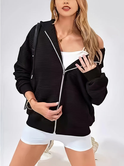 Autumn Best Women Clothing Product Solid Color Long Sleeve Zipper Collar plus Size Bathroom