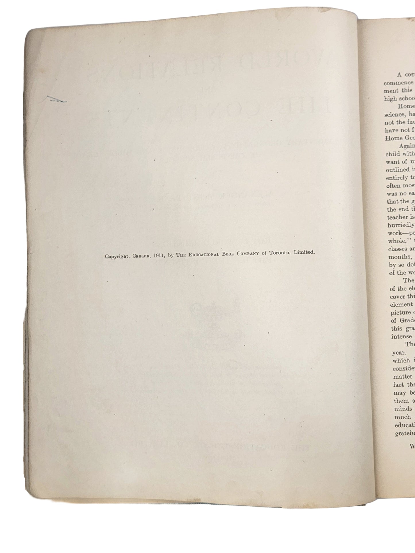 Rare Vintage 1920s World Relations and The Continents Book – Saskatchewan Edition