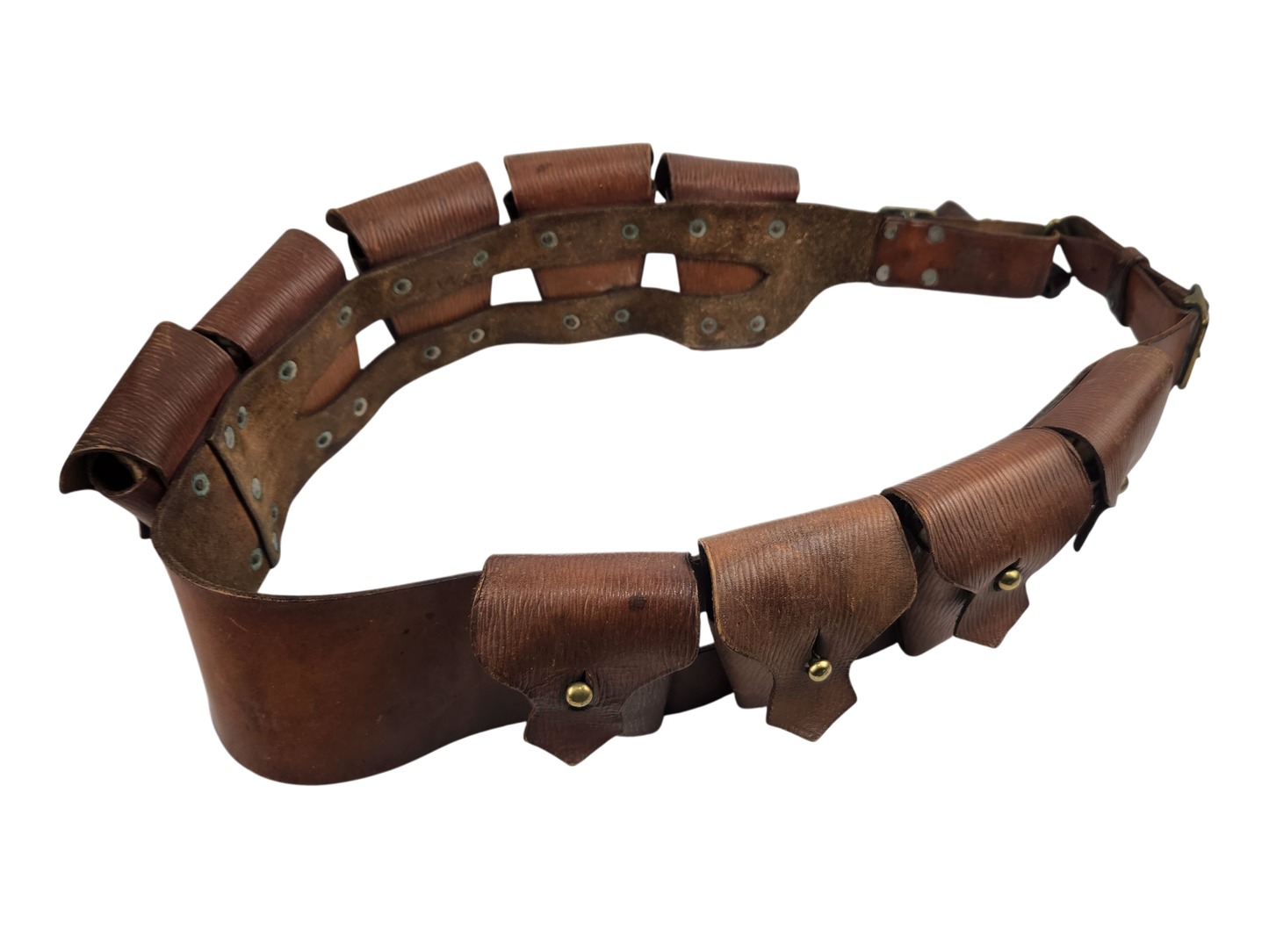 WWI Era British Army Patt 1903 Leather 90-Round Ammunition Bandolier | Vintage Militaria