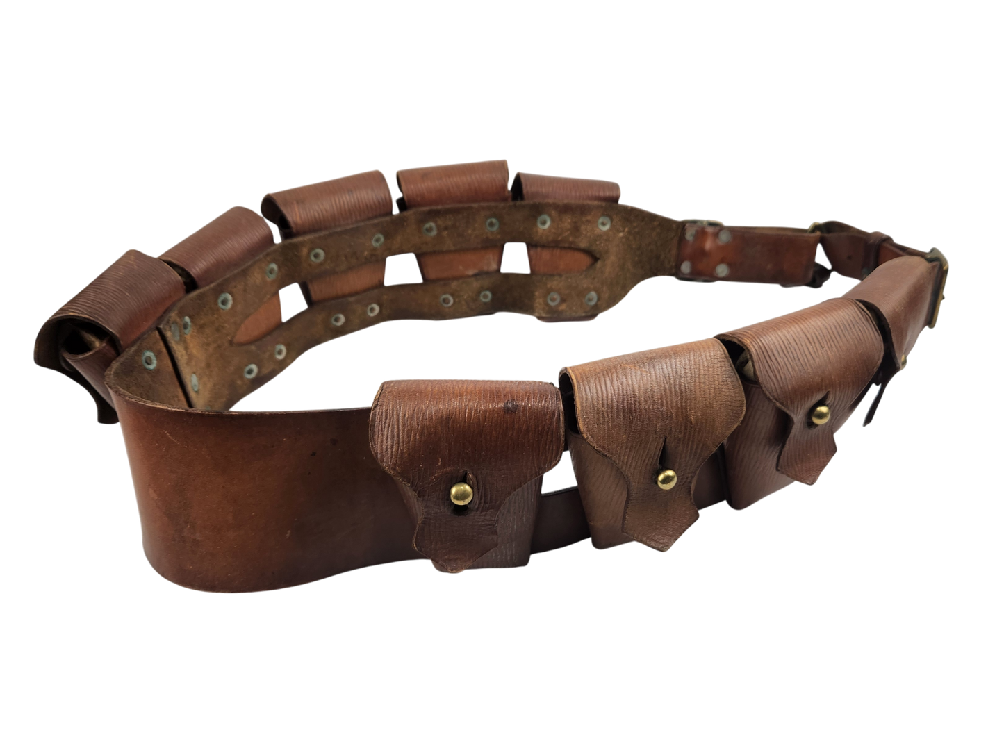 WWI Era British Army Patt 1903 Leather 90-Round Ammunition Bandolier | Vintage Militaria