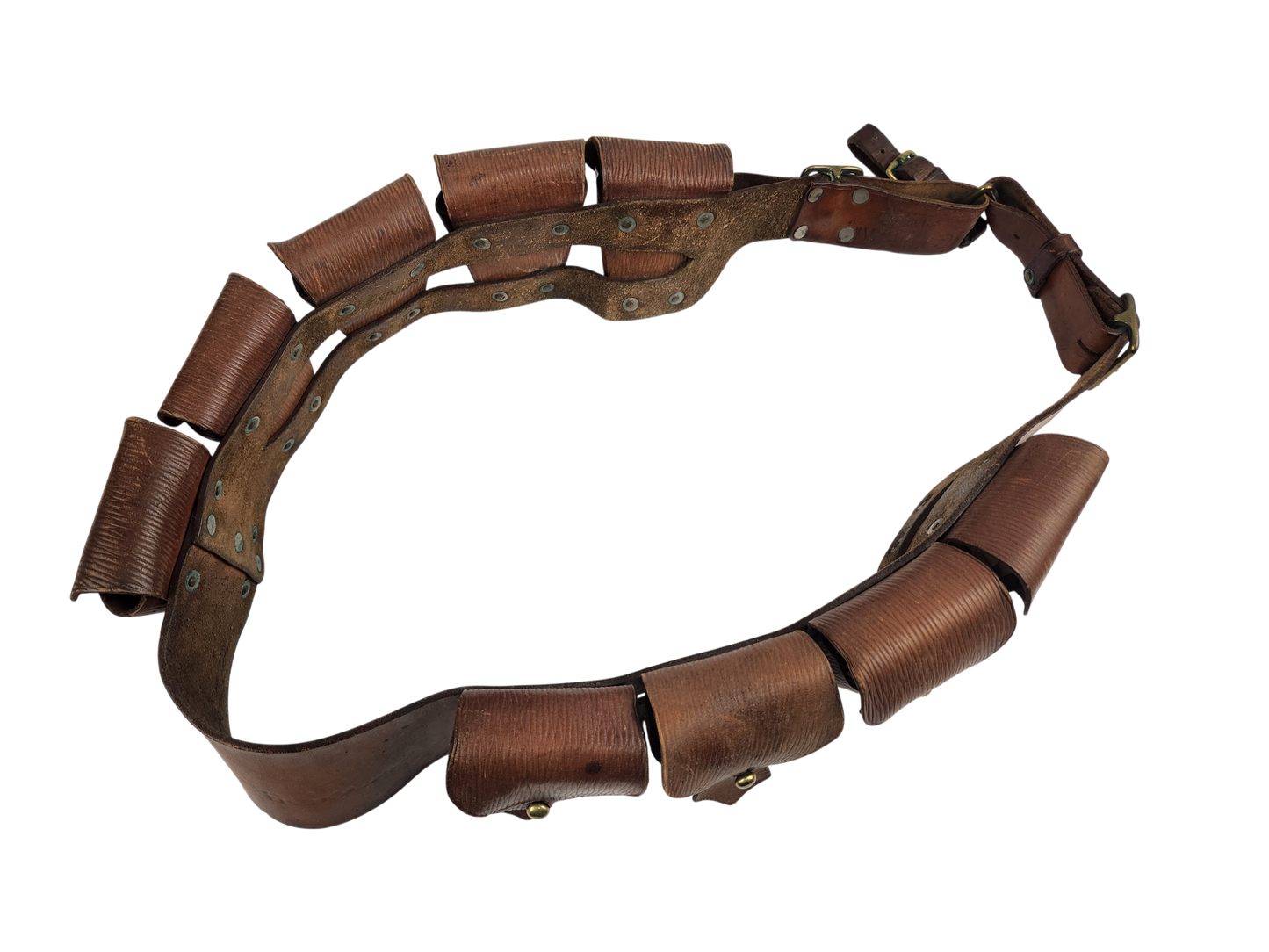 WWI Era British Army Patt 1903 Leather 90-Round Ammunition Bandolier | Vintage Militaria