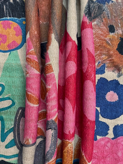 All-Over Print Cartoon Dog Pattern Thick Casual Crew Neck Long Sleeve Sweater Women's Clothing