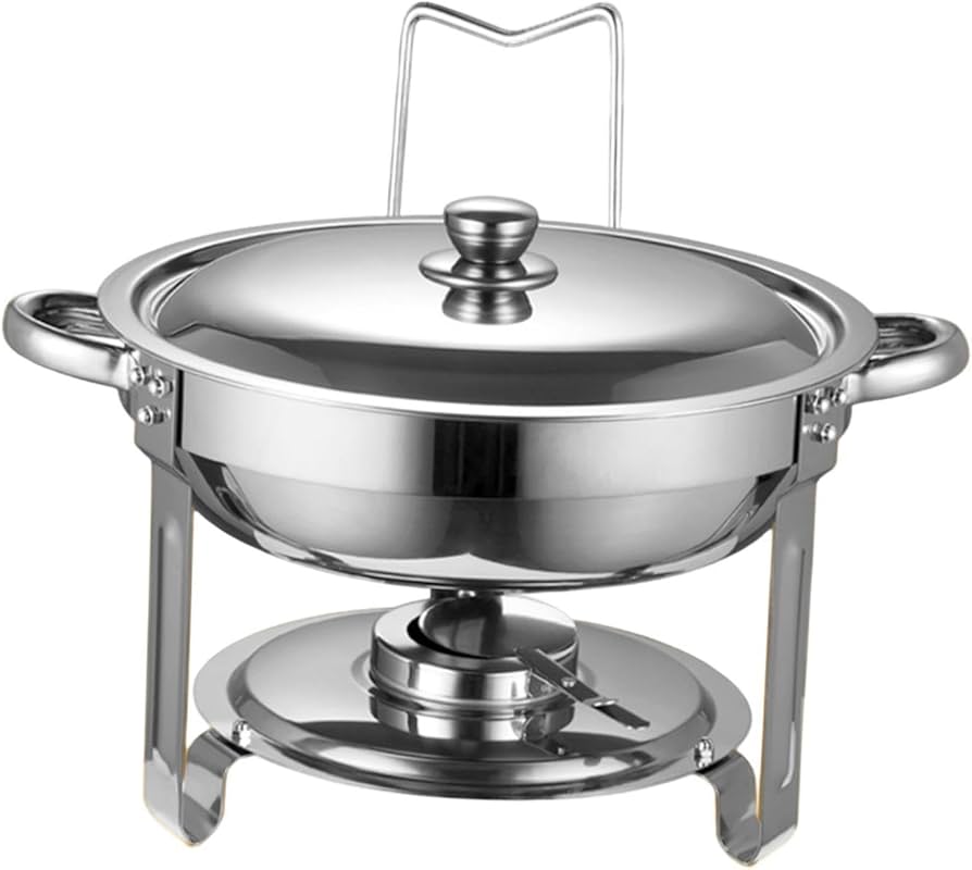 4-Pack Stainless Steel Chafing Dish Buffet Set – Full-Size Pans with Lids for Parties