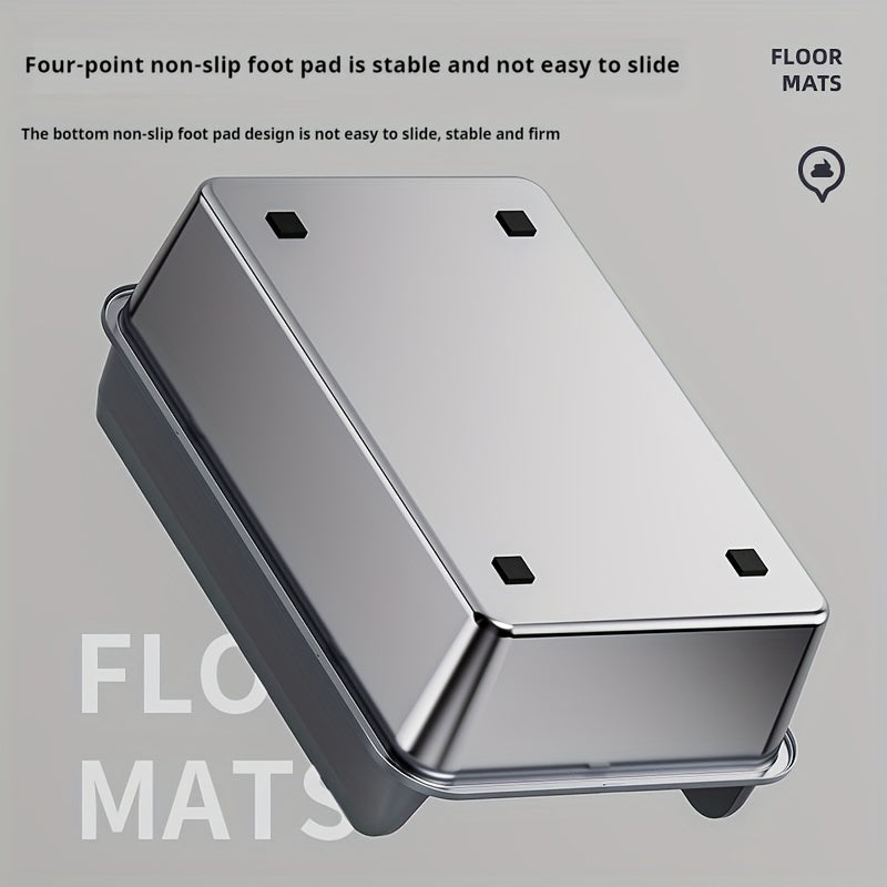 Large Stainless Steel Cat Litter Box with Scoop Metal Tray Suitable for Big Cats