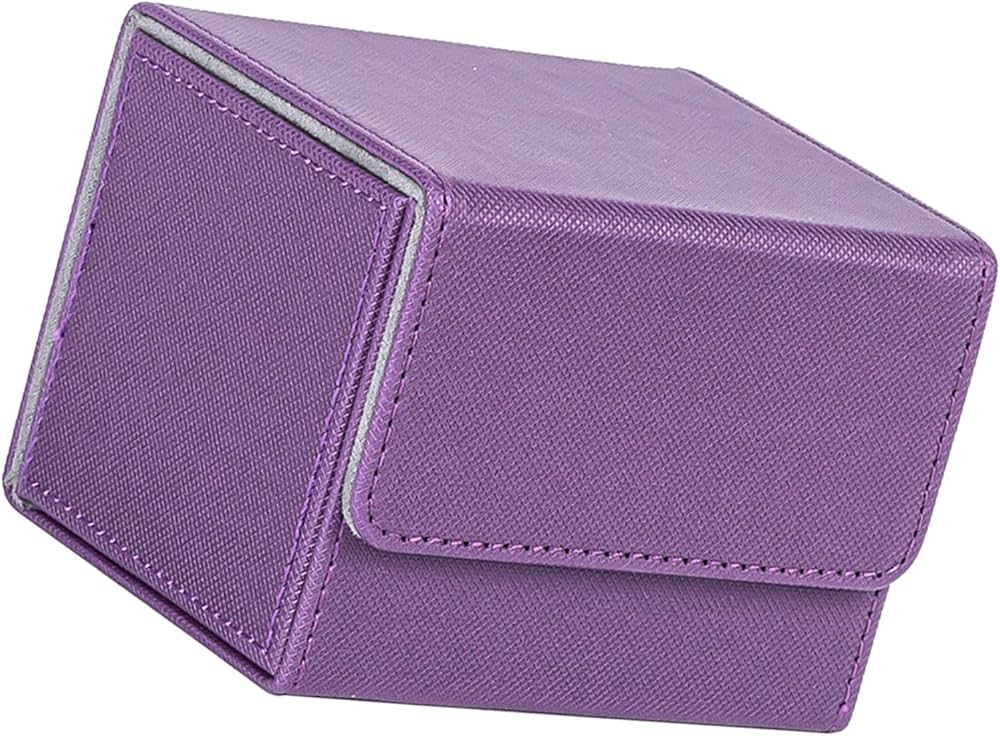 PU Leather Card Deck Box – Magnetic Closure Storage for 100+ TCG & Magic Cards