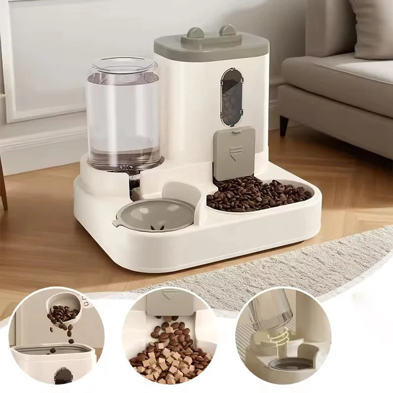 2-in-1 Pet Feeder and Waterer Bowl for Cats and Dogs – Compact & Stylish