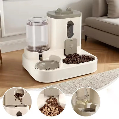 2-in-1 Pet Feeder and Waterer Bowl for Cats and Dogs – Compact & Stylish