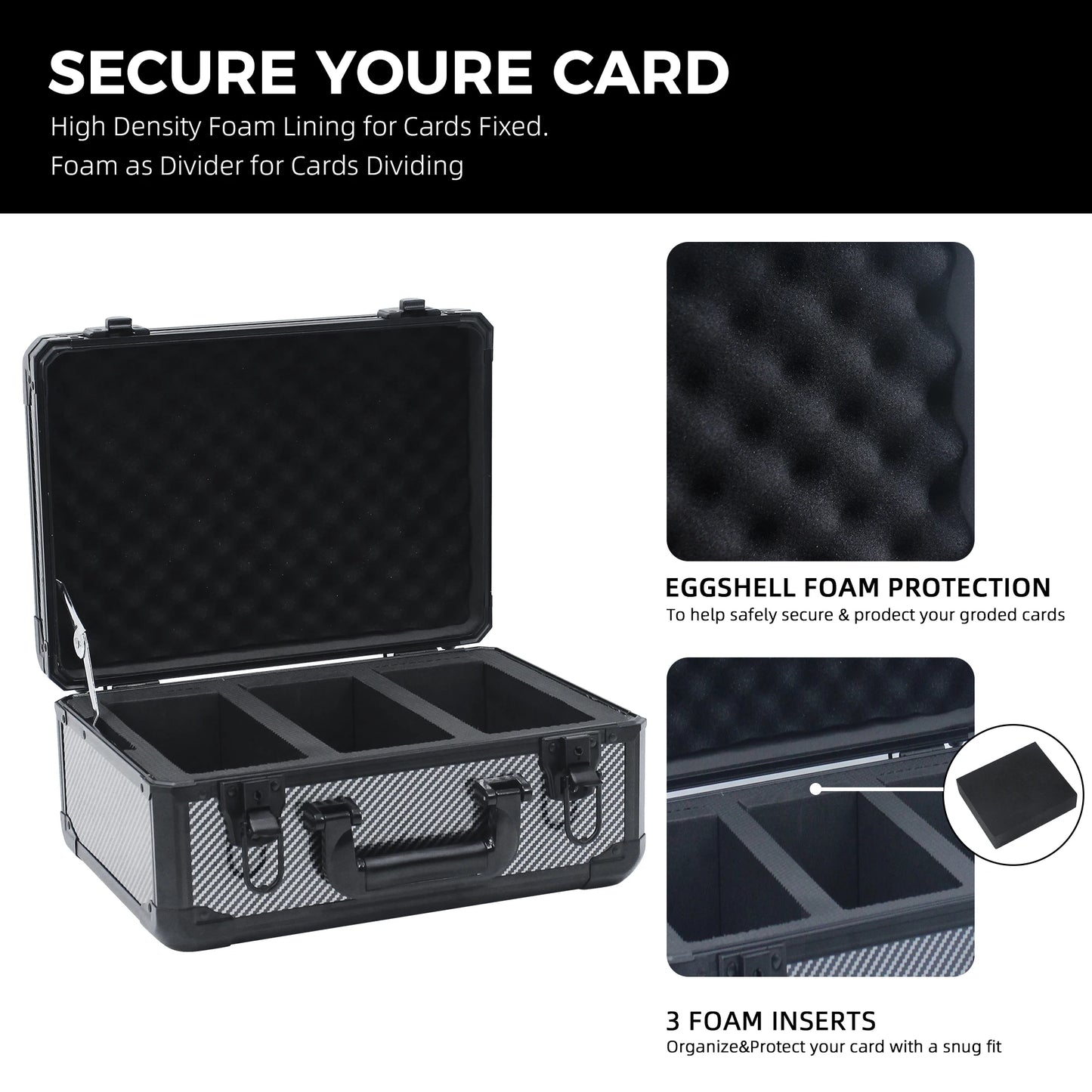 Graded Trading Card Storage Box with Dividers – 3"x4" 35PT Aluminum Case