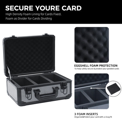 Graded Trading Card Storage Box with Dividers – 3"x4" 35PT Aluminum Case