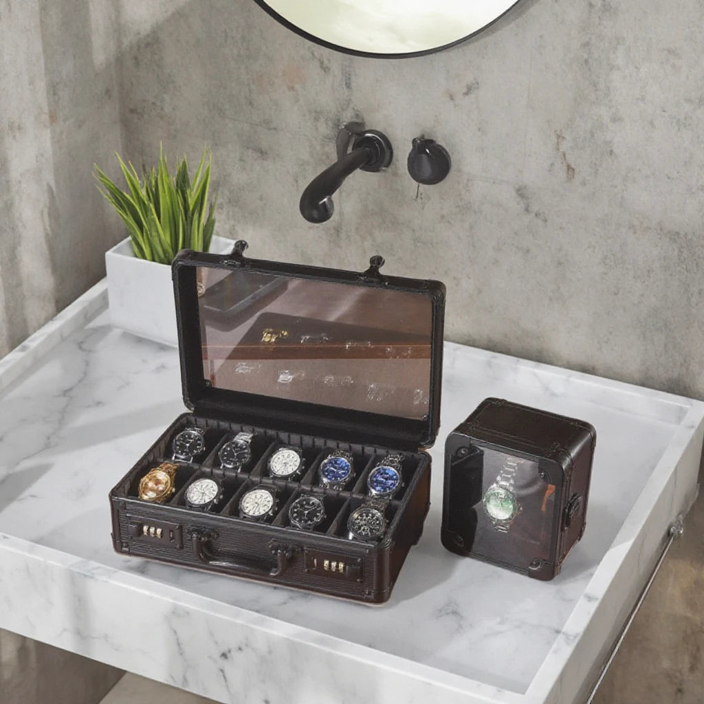 Square Jewelry Storage Boxes – Leather Gift Box for Watches, Rings & Accessories