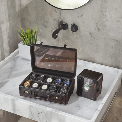 Square Jewelry Storage Boxes – Leather Gift Box for Watches, Rings & Accessories