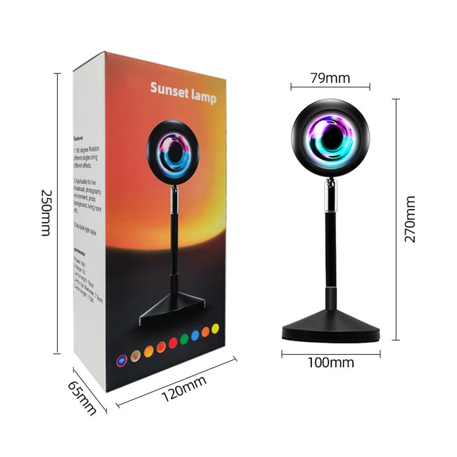 RGB Sunset Projection Lamp | Remote Control Colorful Atmosphere LED Light for TikTok, Room, and Decor
