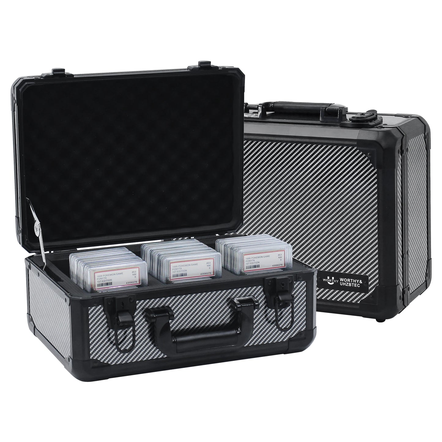 Graded Trading Card Storage Box with Dividers – 3"x4" 35PT Aluminum Case