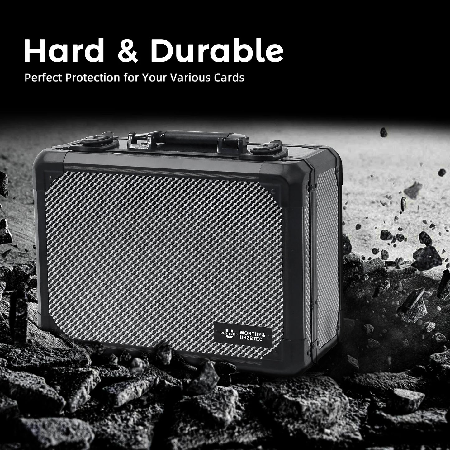 Graded Trading Card Storage Box with Dividers – 3"x4" 35PT Aluminum Case