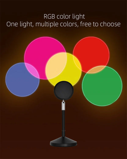 RGB Sunset Projection Lamp | Remote Control Colorful Atmosphere LED Light for TikTok, Room, and Decor