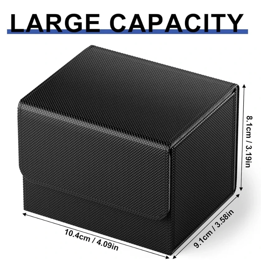 PU Leather Card Deck Box – Magnetic Closure Storage for 100+ TCG & Magic Cards