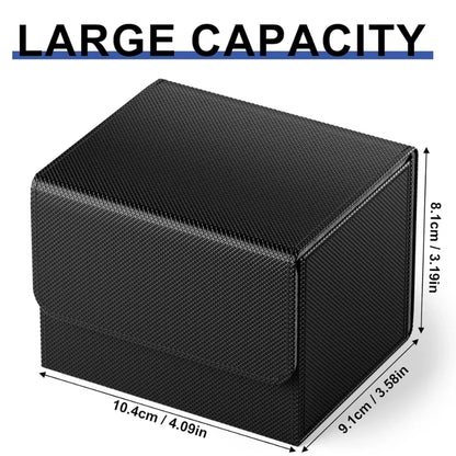 PU Leather Card Deck Box – Magnetic Closure Storage for 100+ TCG & Magic Cards