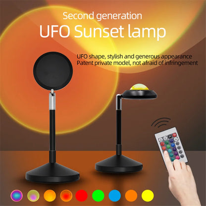 RGB Sunset Projection Lamp | Remote Control Colorful Atmosphere LED Light for TikTok, Room, and Decor