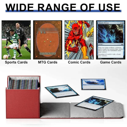 PU Leather Card Deck Box – Magnetic Closure Storage for 100+ TCG & Magic Cards