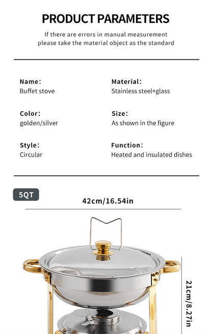 4-Pack Stainless Steel Chafing Dish Buffet Set – Full-Size Pans with Lids for Parties