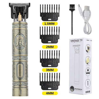 Rechargeable Electric Shaver Retro Haircutting Set Trimmer Men's Aluminum Single Blade