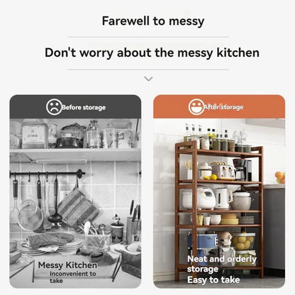 Kitchen Shelf Rack Floor Standing Multi-Layer