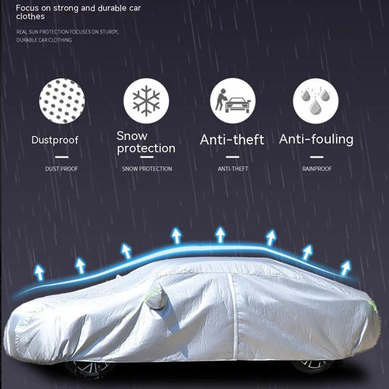 Full Vehicle Car Cover Dacron – Universal Fit, UV & Sun Protection, Heat Insulation, Scratch & Environmental Protection