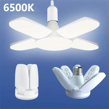 Fan Shape Foldable 28W E27 LED Bulb AC220V/110V White Light 6500K Bulb