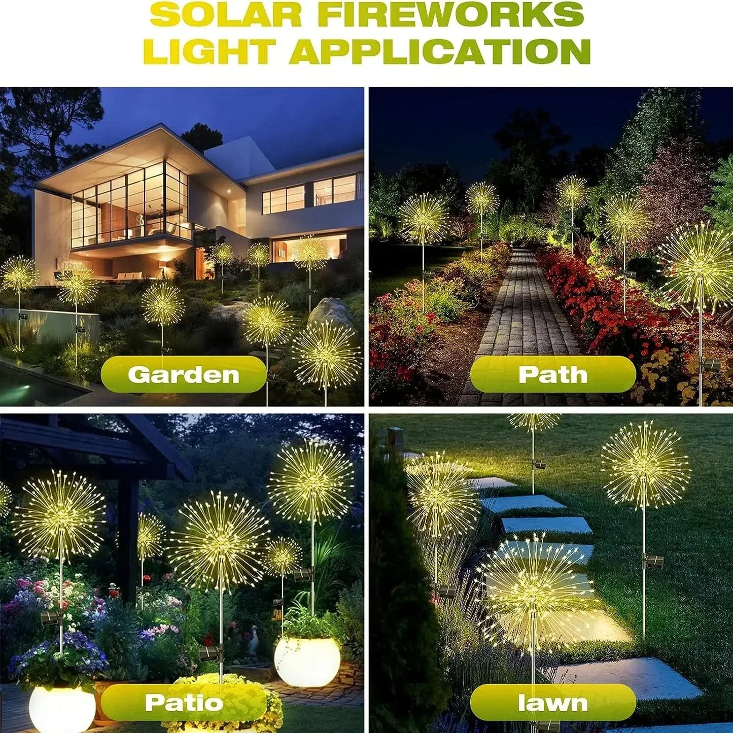 Solar Star Firework Lights Outdoor – Waterproof LED Garden Lights for Patio, Lawn, Pathway, Xmas Decor