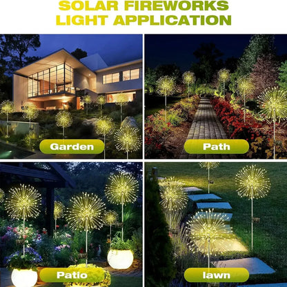 Solar Star Firework Lights Outdoor – Waterproof LED Garden Lights for Patio, Lawn, Pathway, Xmas Decor