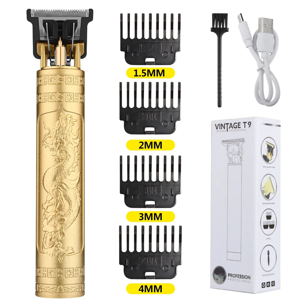 Rechargeable Electric Shaver Retro Haircutting Set Trimmer Men's Aluminum Single Blade