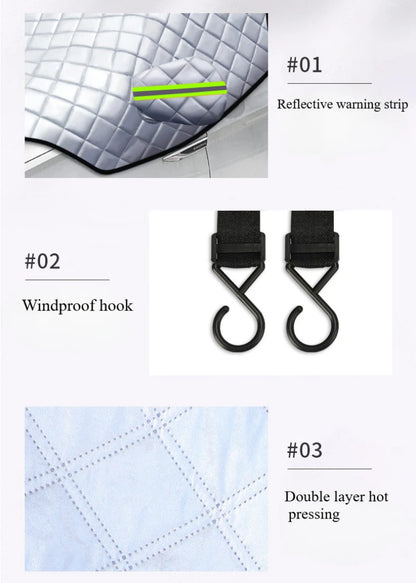 Car Rain Cover & Hail Protector – Waterproof Anti-UV 5-Layer Grid Design Hook Installation