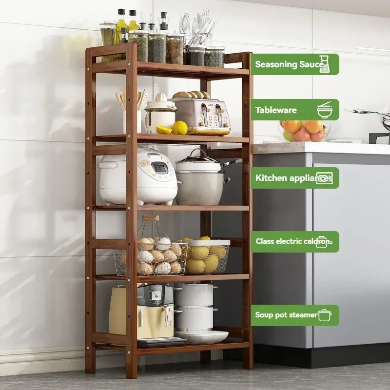 Kitchen Shelf Rack Floor Standing Multi-Layer