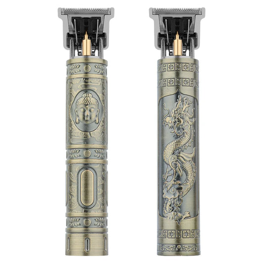 Rechargeable Electric Shaver Retro Haircutting Set Trimmer Men's Aluminum Single Blade