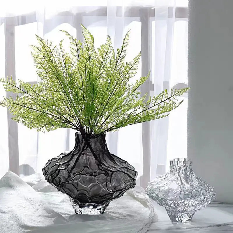 Vase in The Ancient Style Canyon Glass Thickened Creative Senior Sense of Home Decoration Valley Flower