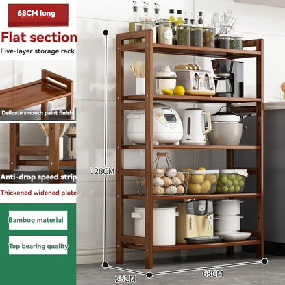 Kitchen Shelf Rack Floor Standing Multi-Layer