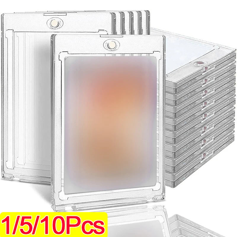 1-10 Pcs Clear Magnetic Card Holder Protective Case for Sports Trading Cards
