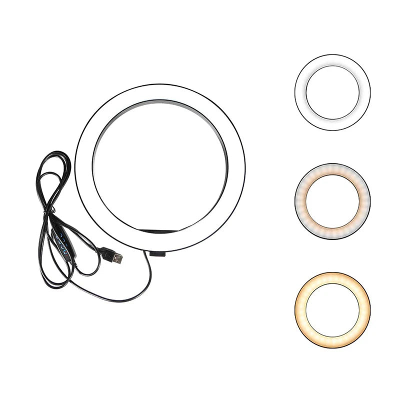 10" LED Ring Light with Tripod – Bi-Color 3200K-5600K, Selfie & Photography Lighting, USB Powered