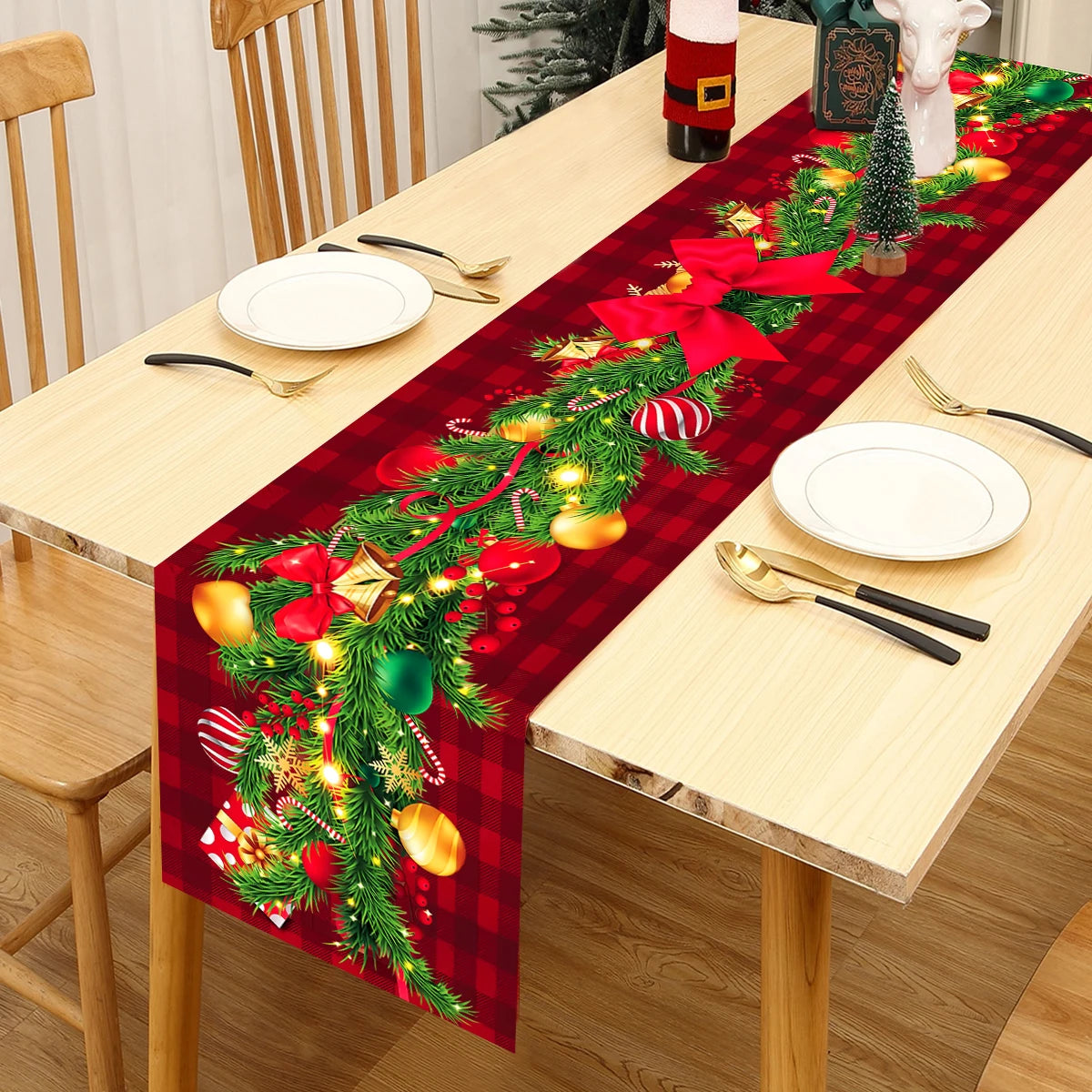 Christmas Table Runner Cloth – Merry Christmas Home Decoration Tablecloth Xmas Ornament