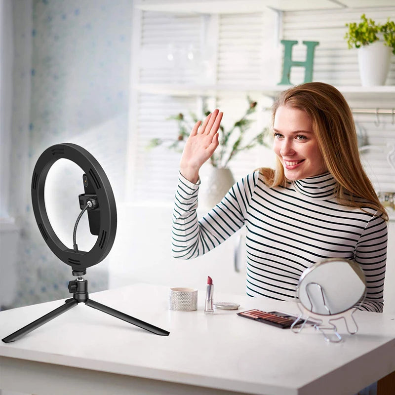 Adjustable LED Ring Light for Photography & Streaming | USB, 3 Sizes, 3 Light Modes