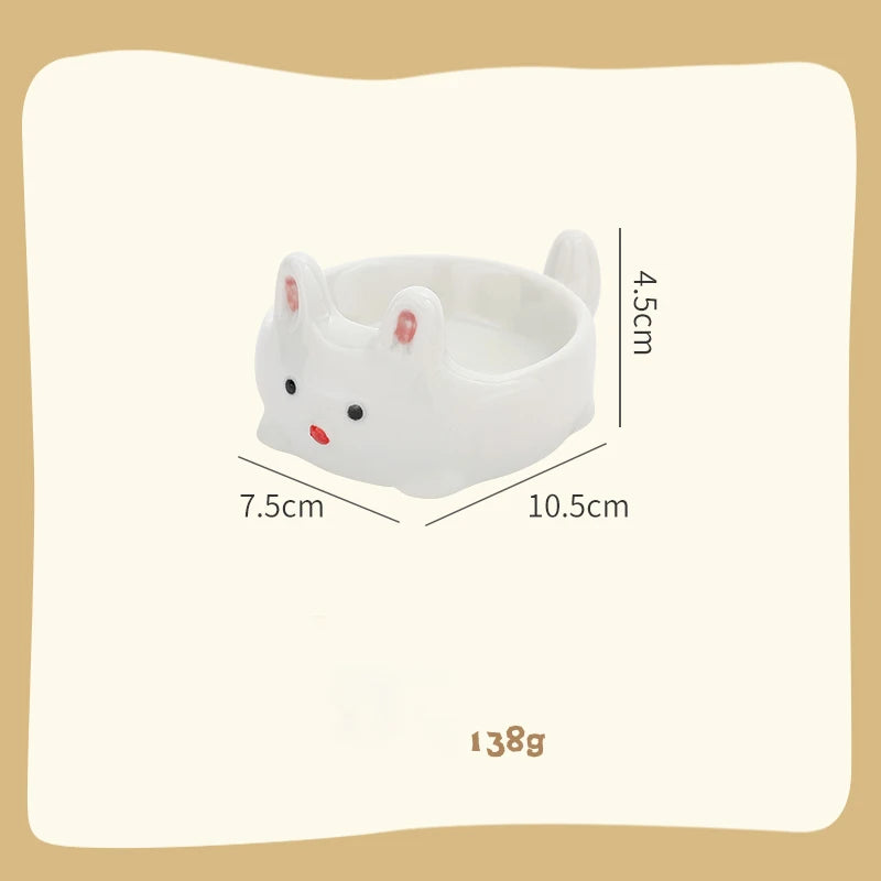 Cute Pet Cartoon Ceramic Gravy Boat – Japanese Style Rabbit & Dog Porcelain Dish