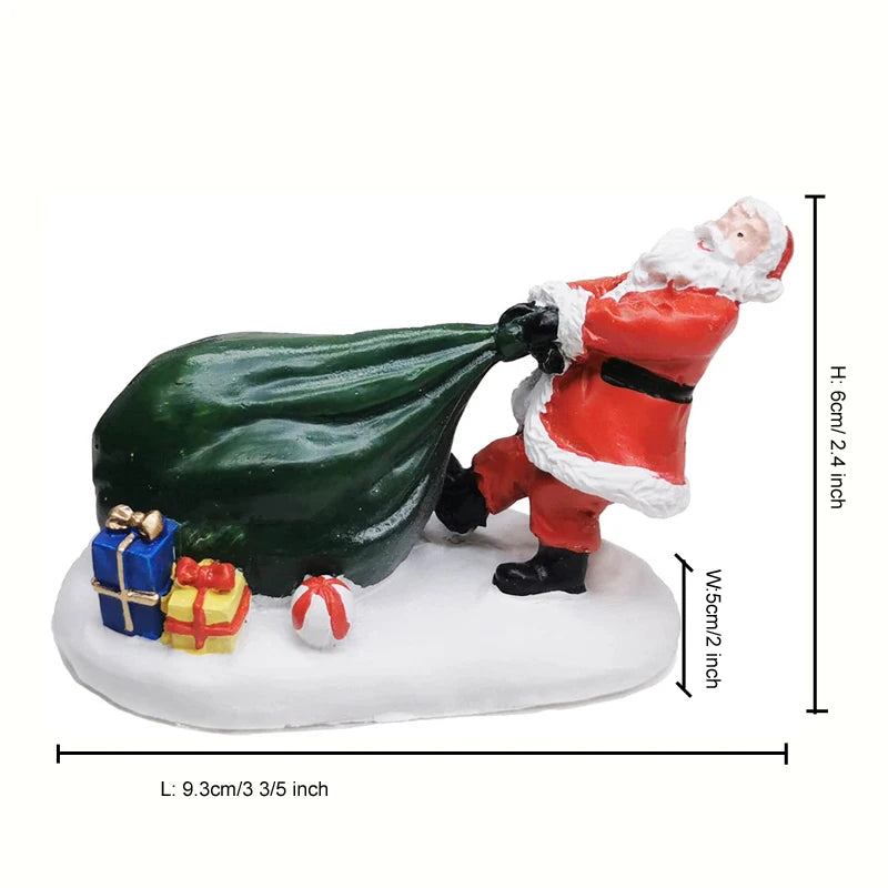 Christmas Village Set Kids Playing Figurine Resin Miniature Holiday Decor