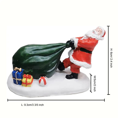 Christmas Village Set Kids Playing Figurine Resin Miniature Holiday Decor