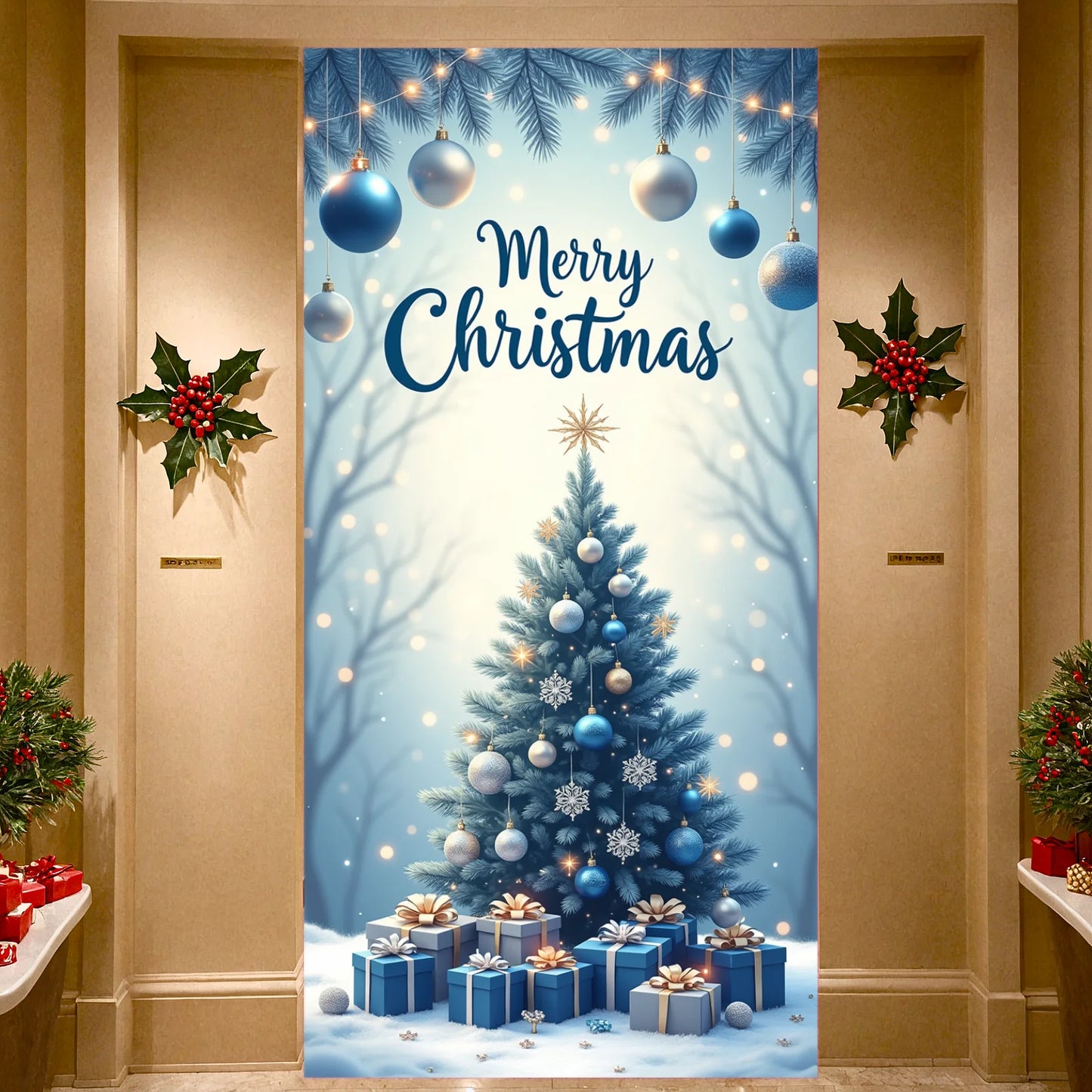 Christmas Decorations Background Hanging Supplies – Festive Xmas Banner & Backdrop for Home & Party Decor